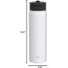 imageJoyJolt Triple Insulated Water Bottle with Straw Lid AND Flip Lid 32oz Large Water Bottle 12 Hour HotCold Vacuum Insulated Stainless Steel Bottle BPAFree Leakproof Water Bottles  Thermos BottleMatte White