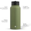 imageJoyJolt Triple Insulated Water Bottle with Straw Lid AND Flip Lid 32oz Large Water Bottle 12 Hour HotCold Vacuum Insulated Stainless Steel Bottle BPAFree Leakproof Water Bottles  Thermos BottleForest Green