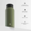 imageJoyJolt Triple Insulated Water Bottle with Straw Lid AND Flip Lid 32oz Large Water Bottle 12 Hour HotCold Vacuum Insulated Stainless Steel Bottle BPAFree Leakproof Water Bottles  Thermos BottleForest Green