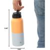 imageJoyJolt Triple Insulated Water Bottle with Straw Lid AND Flip Lid 32oz Large Water Bottle 12 Hour HotCold Vacuum Insulated Stainless Steel Bottle BPAFree Leakproof Water Bottles  Thermos BottleOrangeBlue