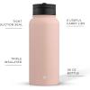 imageJoyJolt Triple Insulated Water Bottle with Straw Lid AND Flip Lid 32oz Large Water Bottle 12 Hour HotCold Vacuum Insulated Stainless Steel Bottle BPAFree Leakproof Water Bottles  Thermos BottleBlush Pink