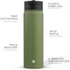 imageJoyJolt Triple Insulated Water Bottle with Straw Lid AND Flip Lid 32oz Large Water Bottle 12 Hour HotCold Vacuum Insulated Stainless Steel Bottle BPAFree Leakproof Water Bottles  Thermos BottleForest Green