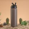 imageJoyJolt Triple Insulated Water Bottle with Straw Lid AND Flip Lid 32oz Large Water Bottle 12 Hour HotCold Vacuum Insulated Stainless Steel Bottle BPAFree Leakproof Water Bottles  Thermos BottleDesert Taupe