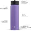 imageJoyJolt Triple Insulated Water Bottle with Straw Lid AND Flip Lid 32oz Large Water Bottle 12 Hour HotCold Vacuum Insulated Stainless Steel Bottle BPAFree Leakproof Water Bottles  Thermos BottleLilac Purple