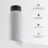 imageJoyJolt Triple Insulated Water Bottle with Straw Lid AND Flip Lid 32oz Large Water Bottle 12 Hour HotCold Vacuum Insulated Stainless Steel Bottle BPAFree Leakproof Water Bottles  Thermos BottleMatte White