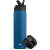 imageJoyJolt Triple Insulated Water Bottle with Straw Lid AND Flip Lid 32oz Large Water Bottle 12 Hour HotCold Vacuum Insulated Stainless Steel Bottle BPAFree Leakproof Water Bottles  Thermos BottleIndigo Blue
