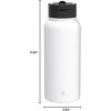 imageJoyJolt Triple Insulated Water Bottle with Straw Lid AND Flip Lid 32oz Large Water Bottle 12 Hour HotCold Vacuum Insulated Stainless Steel Bottle BPAFree Leakproof Water Bottles  Thermos BottleMatte White