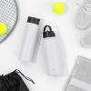 imageJoyJolt Triple Insulated Water Bottle with Straw Lid AND Flip Lid 32oz Large Water Bottle 12 Hour HotCold Vacuum Insulated Stainless Steel Bottle BPAFree Leakproof Water Bottles  Thermos BottleMatte White