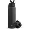 imageJoyJolt Triple Insulated Water Bottle with Straw Lid AND Flip Lid 32oz Large Water Bottle 12 Hour HotCold Vacuum Insulated Stainless Steel Bottle BPAFree Leakproof Water Bottles  Thermos BottleMatte White