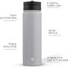 imageJoyJolt Triple Insulated Water Bottle with Straw Lid AND Flip Lid 32oz Large Water Bottle 12 Hour HotCold Vacuum Insulated Stainless Steel Bottle BPAFree Leakproof Water Bottles  Thermos BottleDove Grey