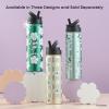 imageJoyJolt Triple Insulated Water Bottle with Straw Lid AND Flip Lid 32oz Large Water Bottle 12 Hour HotCold Vacuum Insulated Stainless Steel Bottle BPAFree Leakproof Water Bottles  Thermos BottleFlowers