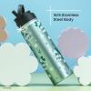 imageJoyJolt Triple Insulated Water Bottle with Straw Lid AND Flip Lid 32oz Large Water Bottle 12 Hour HotCold Vacuum Insulated Stainless Steel Bottle BPAFree Leakproof Water Bottles  Thermos BottleFlowers