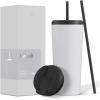 imageJoyJolt Vacuum Insulated 24 oz Tumbler with Lid and Straw 2 Each Vacuum Double Wall Stainless Steel Tumbler Copper Lined for 12Hr HoldCold Drinks Leakproof Water Bottle Tea or Iced Coffee CupMatte White