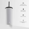 imageJoyJolt Vacuum Insulated 24 oz Tumbler with Lid and Straw 2 Each Vacuum Double Wall Stainless Steel Tumbler Copper Lined for 12Hr HoldCold Drinks Leakproof Water Bottle Tea or Iced Coffee CupMatte White