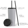 imageJoyJolt Vacuum Insulated 24 oz Tumbler with Lid and Straw 2 Each Vacuum Double Wall Stainless Steel Tumbler Copper Lined for 12Hr HoldCold Drinks Leakproof Water Bottle Tea or Iced Coffee CupDovey Grey