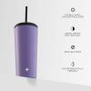 imageJoyJolt Vacuum Insulated 24 oz Tumbler with Lid and Straw 2 Each Vacuum Double Wall Stainless Steel Tumbler Copper Lined for 12Hr HoldCold Drinks Leakproof Water Bottle Tea or Iced Coffee CupLilac Purple