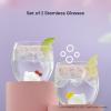imageTall Drinking Glasses with 3D Hello Kitty ampamp Mimmy Icons Set of 2 by JoyJoltDOF Glasses