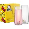 imageTall Drinking Glasses with 3D Hello Kitty ampamp Mimmy Icons Set of 2 by JoyJoltTall Glasses
