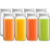imageJoyJolt 16 oz Reusable Glass Bottles with Caps Set of 8 Juicing Bottles With Lids and Juice Jars Labels Glasses for Cold Brew SmoothieWhite Lids
