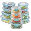 imageJoyJolt 24pc Borosilicate Glass Storage Containers with Lids  12 AirtightFreezer Safe Food Storage Containers for Pantry and Kitchen  Meal Prep Container for Lunch  Glass Tupperware SetBlue