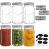imageJoyJolt 8 Oz Mason Jars With Lids Labels and Measures 6Pack Wide Mouth Mason Jars Glass Jar with Lid and Band Airtight Canning Jars Overnight Oats Jars Salad Jars Sourdough Starter Jar32 Oz