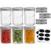 imageJoyJolt 8 Oz Mason Jars With Lids Labels and Measures 6Pack Wide Mouth Mason Jars Glass Jar with Lid and Band Airtight Canning Jars Overnight Oats Jars Salad Jars Sourdough Starter Jar16 Oz