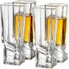imageJoyJolt Carre Shot Glasses Square Heavy Base Shot Glass Set Of 4 18OunceShot Glasses