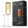 imageJoyJolt Claire 14oz Red Wine Glass Set Large Wine Glasses Set of 2 Elegant Crystal Wide Rim Stemware Modern Glasses with Stem Made in Europe Stemmed Glassware for Unique GiftsChampagne Flutes