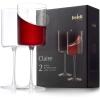 imageJoyJolt Claire 14oz Red Wine Glass Set Large Wine Glasses Set of 2 Elegant Crystal Wide Rim Stemware Modern Glasses with Stem Made in Europe Stemmed Glassware for Unique GiftsRed Wine Glasses