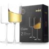 imageJoyJolt Claire 14oz Red Wine Glass Set Large Wine Glasses Set of 2 Elegant Crystal Wide Rim Stemware Modern Glasses with Stem Made in Europe Stemmed Glassware for Unique GiftsWhite Wine Glasses