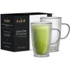 imageJoyJolt Fluted Glass Espresso Cups 54oz Espresso Cup  Set of 2 Espresso Mugs15Oz