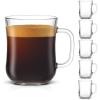 imageJoyJolt Glass Coffee Cups  155oz Diner Coffee Mug Set of 4 Glass Coffee Mugs Coffee Bar Accessories Cafe Style Clear Coffee Mug Cappuccino Cup Latte Cup Tea Cup Large Espresso GlassesSet of 6