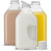 imageJoyJolt Glass Milk Bottles with Lids and Pourer  64 Oz 3 Pack Airtight Heavy Duty Reusable Glass Bottles Leakproof BPAFree Food Grade Dishwasher Safe Jug Pitcher for Milk Juice and Water64 Oz