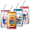 imageJoyJolt Harry Potter House Crests Glass Tumblers with Lids and Straws 16oz Glass Cups with Lids and Straws Can Shaped Drinking Glasses Set of 4 Hogwarts Cup Harry Potter MerchandiseStitch