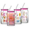 imageJoyJolt Harry Potter House Crests Glass Tumblers with Lids and Straws 16oz Glass Cups with Lids and Straws Can Shaped Drinking Glasses Set of 4 Hogwarts Cup Harry Potter MerchandiseWinnie the Pooh