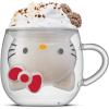 imageJoyJolt Hello Kitty 3D Espresso Cup 55 oz Double Wall Glass Cup with 3D Design Insulated Espresso Shot Glass Kawaii Sanrio Cup for Double Shot Coffee or Tea Hello Kitty Kitchen Stuff135 Ounce
