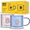 imageJoyJolt Hello Kitty Double Walled Glass Coffee Mugs Set of 2 135 oz Insulated Cute Drinking Glassware ft Little Twin Stars Ideal as Iced Coffee Tea or Latte Cups Kawaii Hello Kitty Merchandise