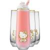 imageJoyJolt Hello Kitty and Friends Holiday Stemless Flutes 95oz Drinking Glasses Set of 4 Kawaii Sanrio Hello Kitty Kitchen Glass Set Ideal for Water Juice Smoothies Skinny Tall GlassesHello Kitty