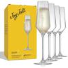 imageJoyJolt Layla White Wine Glasses Set of 4 Italian Glasses 135 oz Clear  Made in EuropeChampagne Glasses