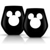 imageJoyJolt Luxury Mickey Mouse Champagne Flutes European Crystal Wine Glasses Set of 2 9oz Champagne Glasses Xmas Disney Gifts and Cups Black Wine GlassStemless Wine Glasses