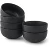 imageJoyJolt Mesa 23oz Stoneware Soup Bowls Dishwasher and Microwave Safe Bowls 58quot Matte Black Cereal Bowls Set of 6 Bowls for Kitchen Pasta Oatmeal Salad Ice Cream or Dessert BowlsBlack