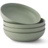 imageJoyJolt Mesa 40oz Stoneware Serving Bowls Set of 4 Large Salad Pho Soup Pasta Plates for Kitchen Dishwasher and Microwave Safe Aesthetic Kitchen Essentials  Matte Sage GreenGreen