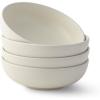 imageJoyJolt Mesa 40oz Stoneware Serving Bowls Set of 4 Large Salad Pho Soup Pasta Plates for Kitchen Dishwasher and Microwave Safe Aesthetic Kitchen Essentials  Matte Sage GreenLinen
