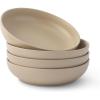 imageJoyJolt Mesa 40oz Stoneware Serving and Soup Bowls  Set of 4 Large Salad and Pho Bowls Dishwasher and Microwave Safe Aesthetic Kitchen Essentials  Matte Beige