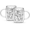 imageJoyJolt Nature Friends Grogu Coffee Mug Set of 2 Double Wall Mug 54oz Large Espresso Cups or Cappucino Cup Mandalorian Star Wars Mugs Insulated Coffee Mug Clear Glass Cups Coffee Cup Set