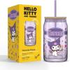 imageJoyJolt Sanrio Hello Kitty and Friends Favorite Flavor Glass Tumbler with Bamboo Lid and Straw Leakproof 16oz Clear Soda Can Shaped Cup featuring My Melody Hello Kitty MerchKuromi