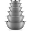 imageJoyJolt Stainless Steel Mixing Bowl Set  6 Piece Nesting Bowls 5qt to 05qt Black Perfect for Dough Batter ampamp BakingGray