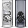 imageJoyJolt Star Wars Dark Side Monochrome Tall Drinking Glasses 13oz Glass Tumbler Cup Set Slim Darth Vader Tumbler Kitchen Glasses Set of 2 Star Wars Gifts for Men Women and Adults