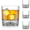 imageJoyJolt Swish Crystal Whiskey Glasses Set of 4 Basketball  10oz Old Fashioned Rocks Glass for Scotch Bourbon Liquor or Short Cocktails