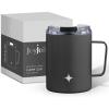 imageJoyJolt Triple Insulated Tumbler with Handle 12 oz Tumbler Cup with Lid Vacuum Sealed Copper Lined Double Wall Stainless Steel Tumblers Travel Mug with Lid Coffee Tumbler Smoothie Cup Tea MugMatte Black